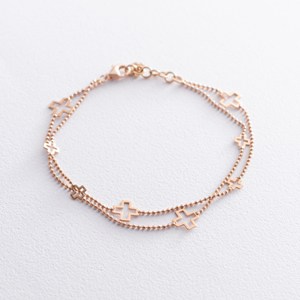 Браслет "Крестики" в красном золоте Браслет "Крестики" в красном золоте - Интернет-магазин MONO