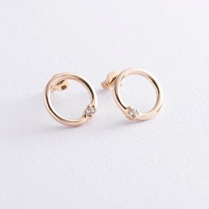 золотые серьги с камнем MyMono