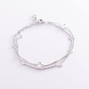 Браслет "Крестики" в белом золоте Браслет "Крестики" в белом золоте - Интернет-магазин MONO