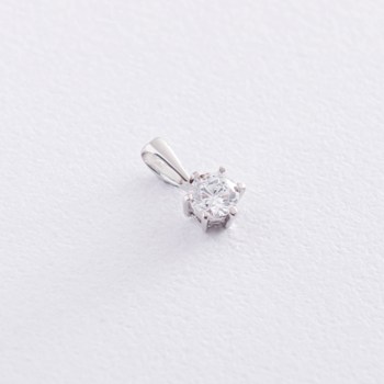 Кулон с фианитом в белом золоте Кулон с фианитом в белом золоте - Интернет магазин Mono