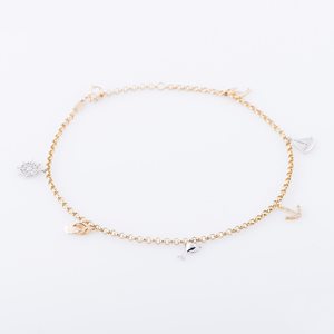 золотой браслет на ногу Mono