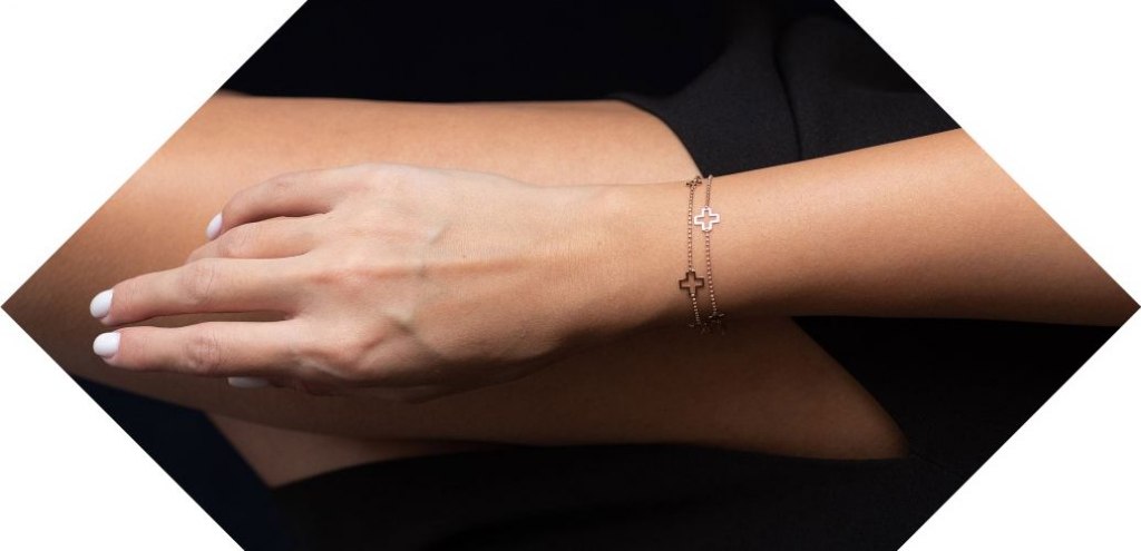 Браслет "Крестики" в красном золоте Браслет "Крестики" в красном золоте - Интернет-магазин MONO