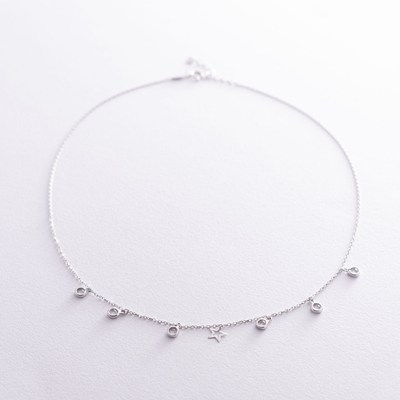 Золотое колье "Звездочка" с фианитами - Интернет-магазин MONO