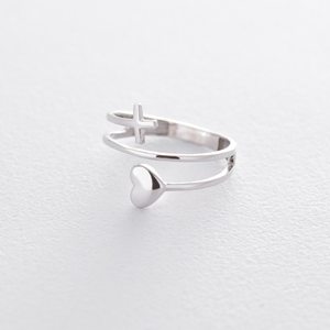 Кольцо Вера и Любовь в белом золоте - Ювелирные изделия Mono