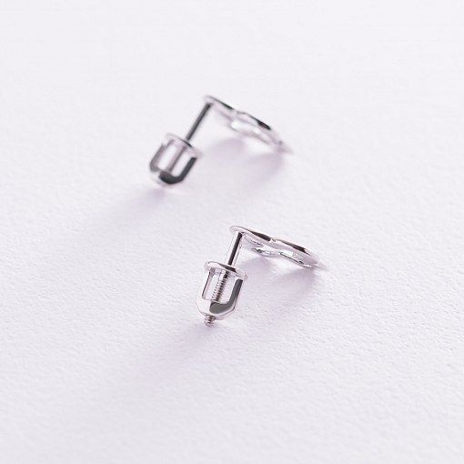 Серьги - пусеты "Клевер" (белое золото) с06987 4