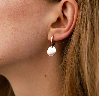 Серьги "Монетки" в красном золоте с06750 №3