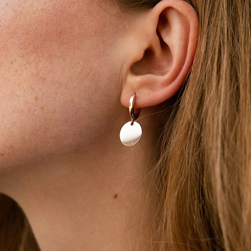 Серьги "Монетки" в красном золоте с06750 3