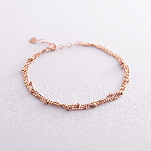 Браслет "Шарики" в красном золоте б05133