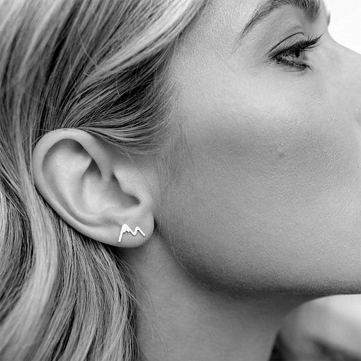 Серьги - пусеты "Горы" в красном золоте с07442 4