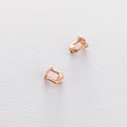 Серьги-пусеты Большие капельки в красном золоте 1.7*1.2 см с06315 4