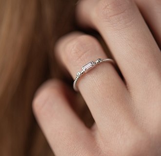 Кольцо "Кайла" в белом золоте (фианиты) к07400 №3