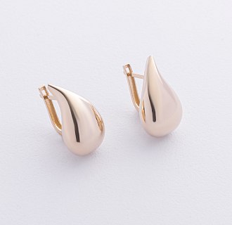 Серьги "Megan" в желтом золоте (Small) с09085