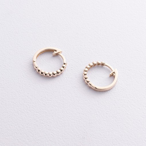 Серьги - кольца в желтом золоте (шарики) с09045 3