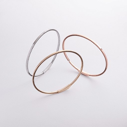 Жесткий браслет "Kylie" в желтом золоте б05543 9