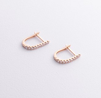 Золотые серьги с фианитами с09136 №3