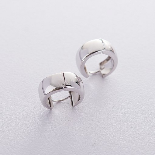 Золотые серьги-кольца без камней с02964 2