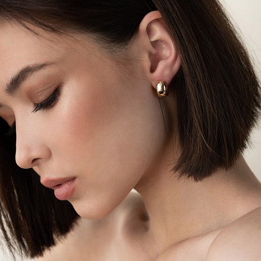 Серьги - кольца в желтом золоте с07582 6