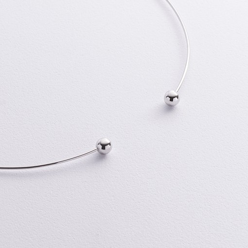 Колье - чокер "Miley" (белое золото) с шариками кол02551 3