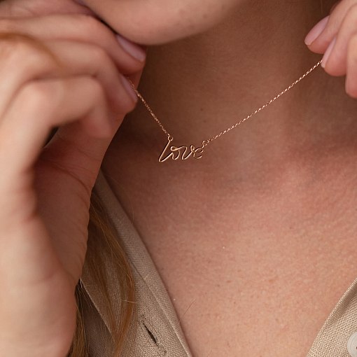 Колье "Love" в красном золоте кол02265 6