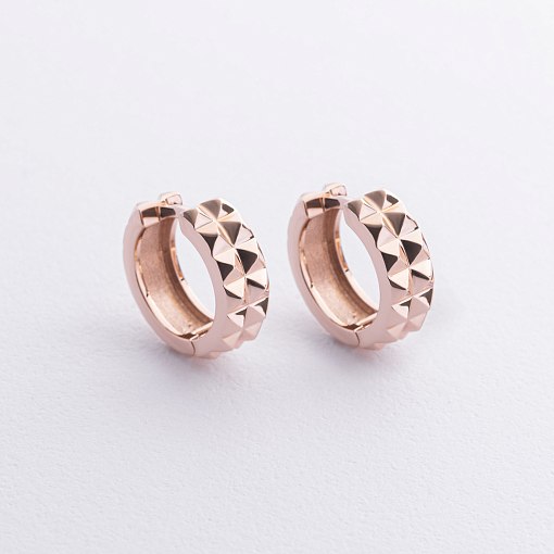 Серьги - кольца "Monica" в красном золоте с09087 2