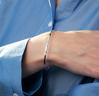 Жесткий браслет "Kylie" в белом золоте б05571 №17