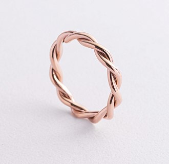 Кольцо "Переплетение" из красного золота к08356