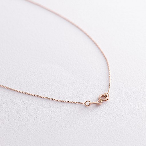 Колье "Маленький круг" с одним фианитом (красное золото) кол01719 3