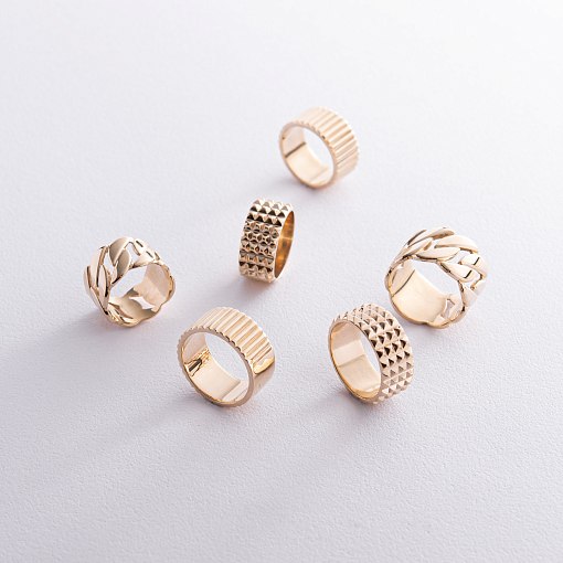 Широкое кольцо "Элизабет" в желтом золоте к07357 6