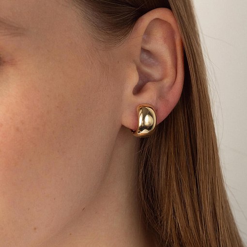 Серьги - кольца в желтом золоте с07061