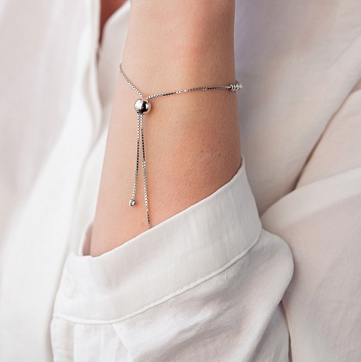 Шариковый браслет из белого золота б04307 7