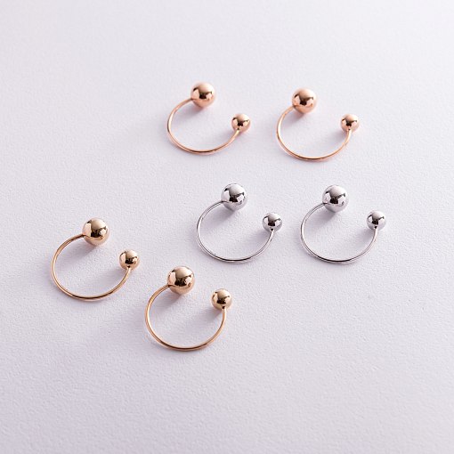 Серьги "Хельга" с шариками (красное золото) с08234 3