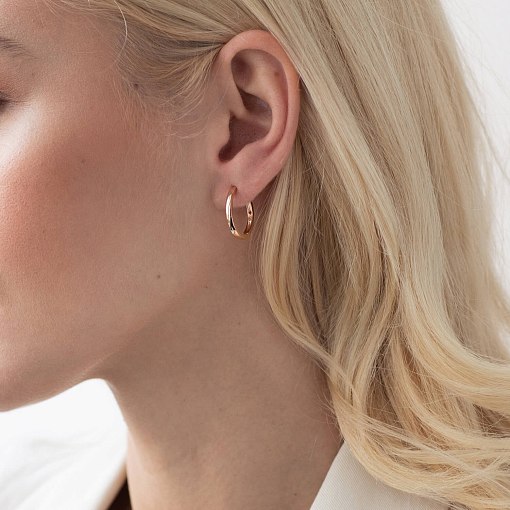 Золотые серьги - кольца с07727 2