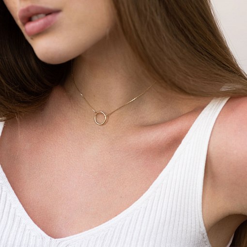 Колье "Круговорот" в желтом золоте кол01703 6