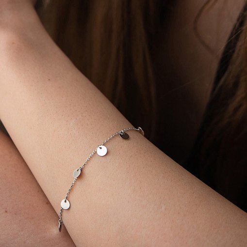 Браслет "Монетки" в белом золоте б05253 5