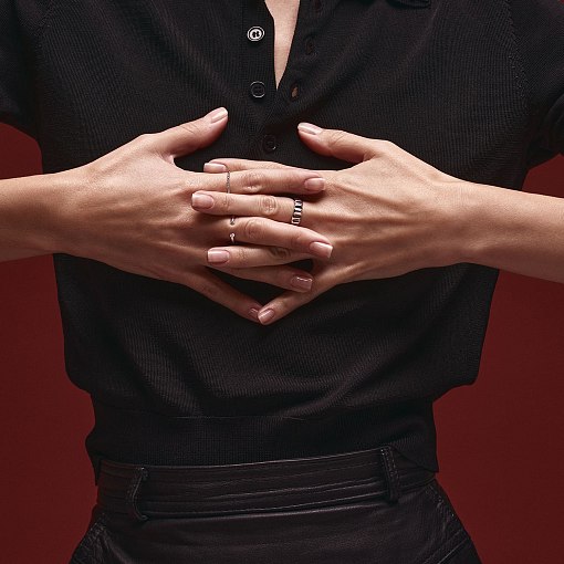 Кольцо "Мелоди" с фианитами (белое золото) к07548 6