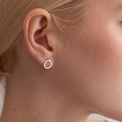 Золотые серьги - пусеты "Круговорот" с бриллиантами 317121121 3