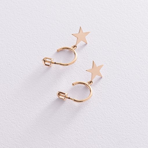 Золотые серьги - пусеты "Звездочки" с07395 6