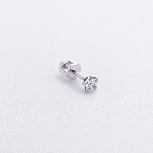 Моносерьга с фианитом (белое золото) с09143
