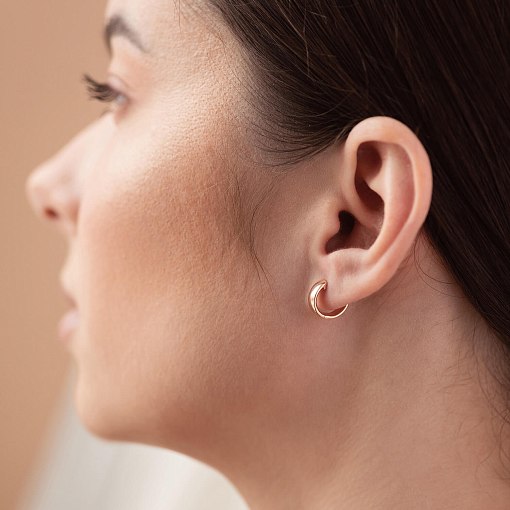 Серьги - кольца в красном золоте с08435 2