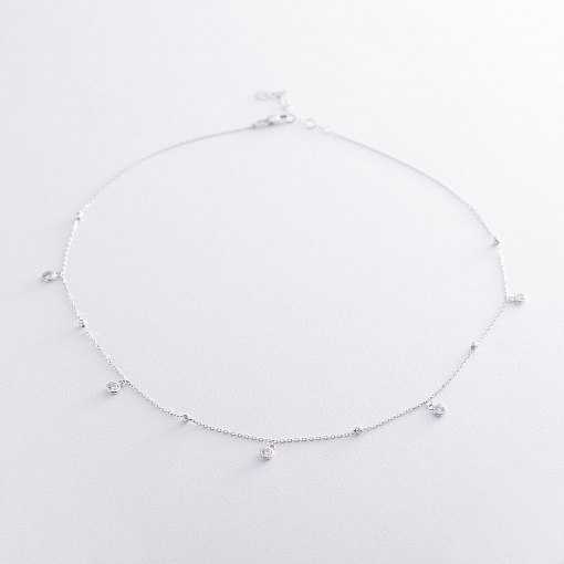 Кольє в білому золоті (фіаніти) кол01635 5