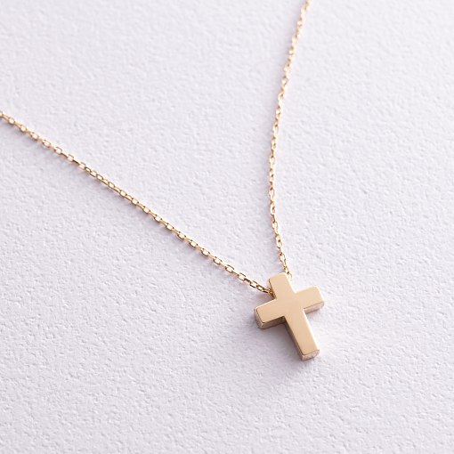 Колье "Крестик" в желтом золоте кол02268