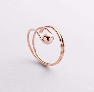 Кольцо "Шарик" в красном золоте к08280