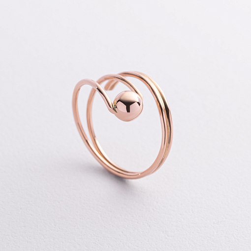 Кольцо "Шарик" в красном золоте к08280