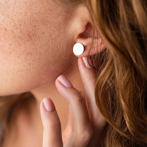 Золотые серьги - пусеты "Кружочки" с08037 2