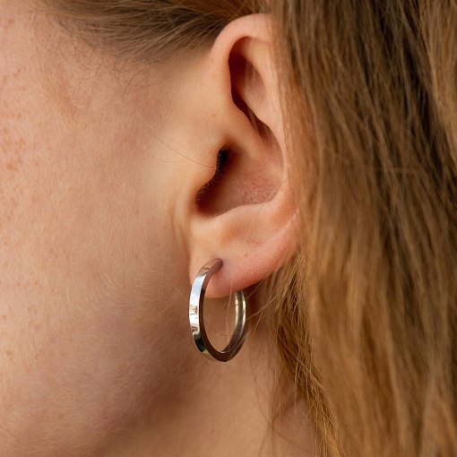 Серьги - кольца в белом золоте с08329 2