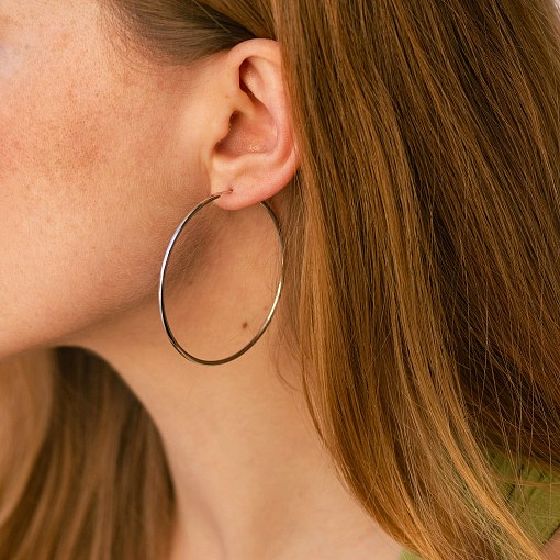 Серьги - кольца в белом золоте (5.3 см) с08532 7