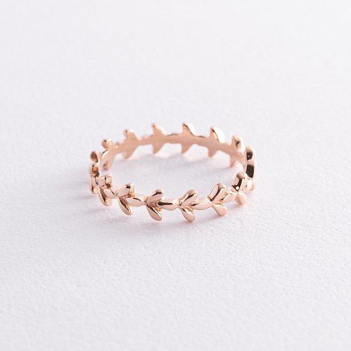 Кольцо "Веточка" в красном золоте к07608