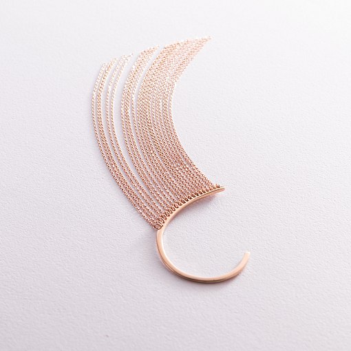 Серьга - каффа "Неповторимость" в красном золоте с07559 8