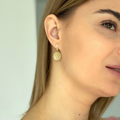 Серьги "Солнечные зайчики" в желтом золоте с06734 4