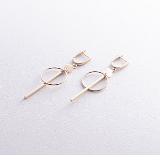 Серьги "Геометрия" в желтом золоте с08537 №3